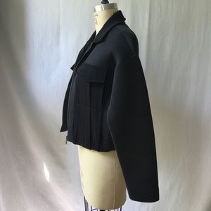 & Other Stories Black Neoprene Cropped Jacket